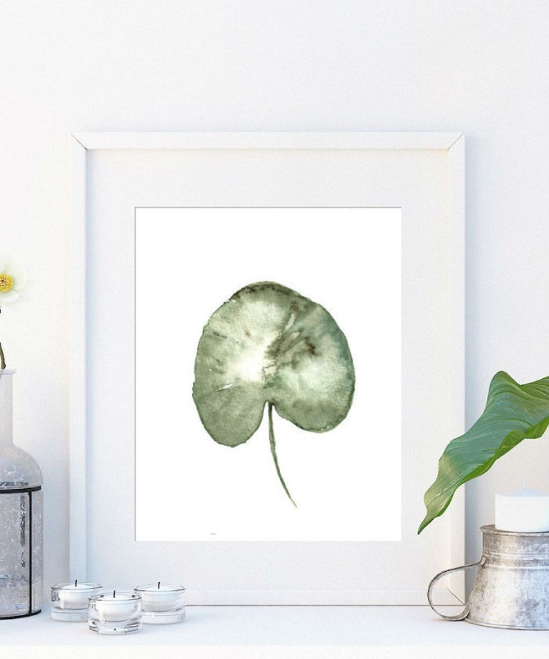Green Plants Vase Art Prints Leaves Poster Wall Picture Home Decor