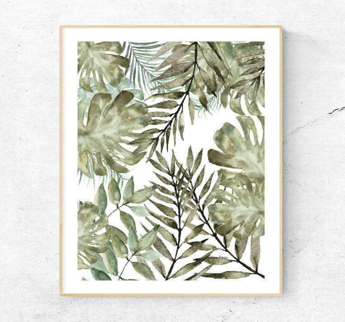 Watercolor Tropical Jungle Printable Wall Art .Poster Etsy