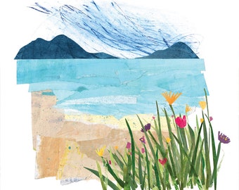 Isle of Harris print, Machair flowers, Luskentyre Beach