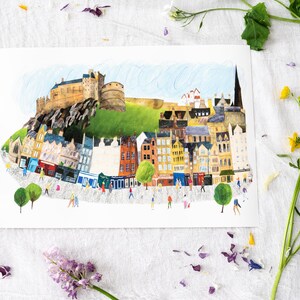 Grassmarket, Edinburgh Castle Print, Edinburgh print, Edinburgh art image 2