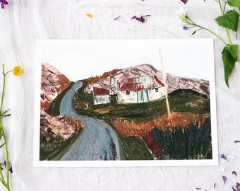 Golden Road Croft, Isle of Harris print, Outer hebredies art, Scottish Landscape, Croft house