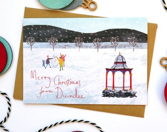 Dundee Christmas Card, Magdalen Green Bandstand