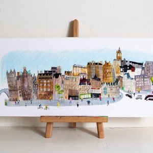 Old Town, Edinburgh Panoramic Print, Edinburgh print, Edinburgh art