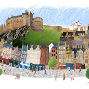 Grassmarket, Edinburgh Castle Print, Edinburgh print, Edinburgh art image 1