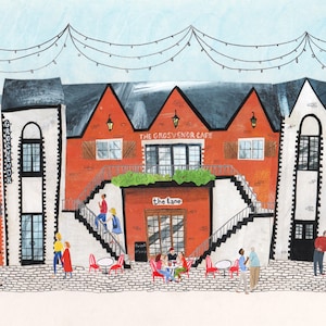 Ashton Lane Print. Glasgow Print. Panoramic Print.