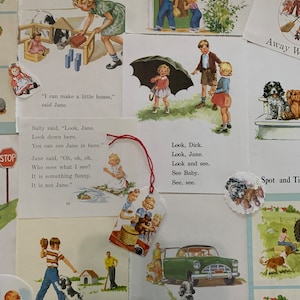 Dick and Jane Sally and Spot Classic Set of 25 Ephemera Children