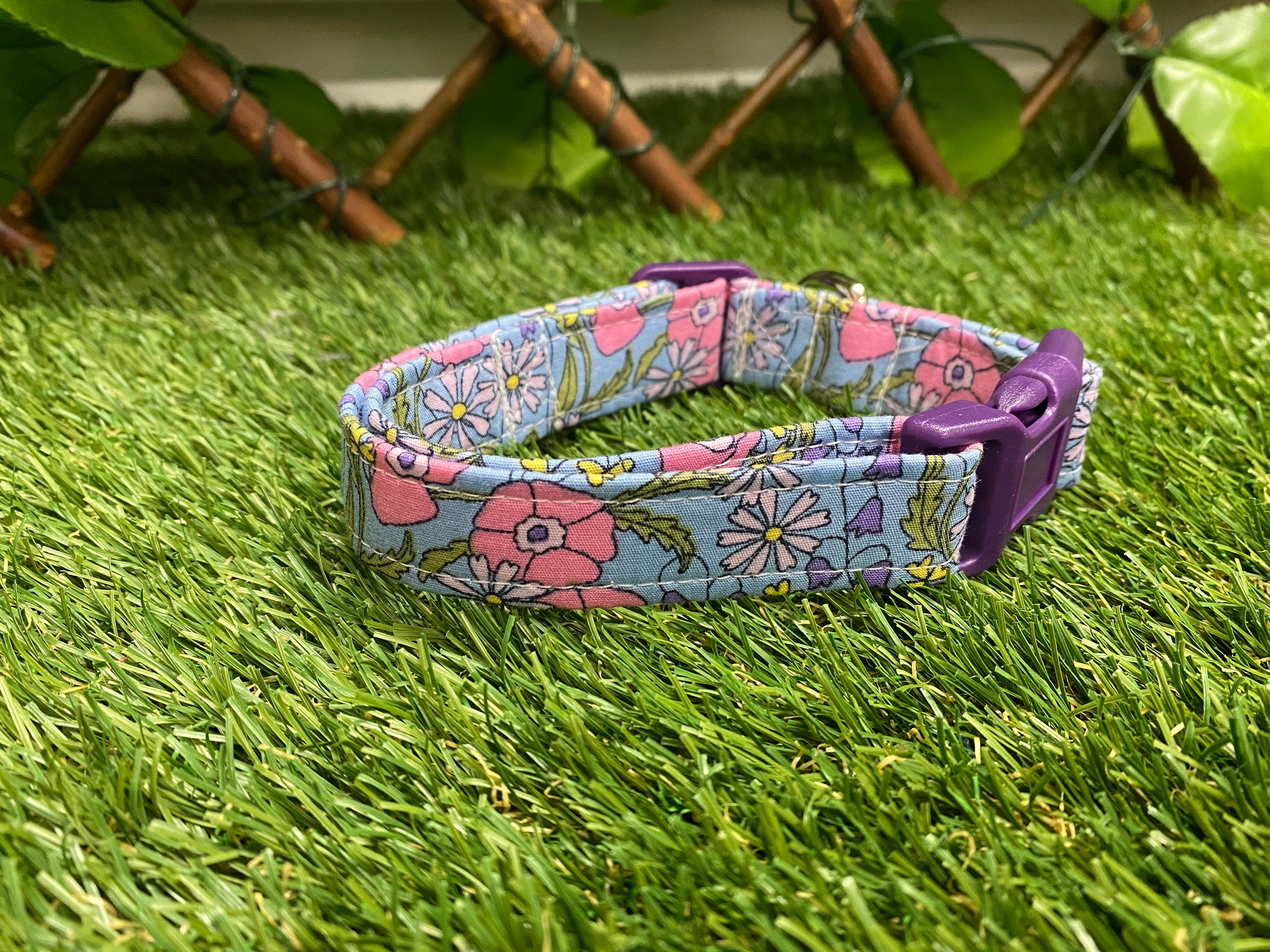 Dog collar vintage blue range floral blue dog collars Etsy