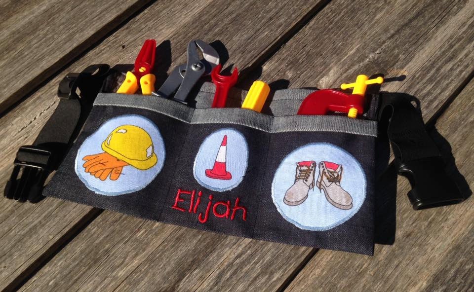 Kids personalised tool belt / toolbelt with tools included