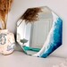 Octagon Ocean Mirror, Ocean Wall Hanging, Geometric Mirror, Resin Mirror Art, Ocean Wall Decor 