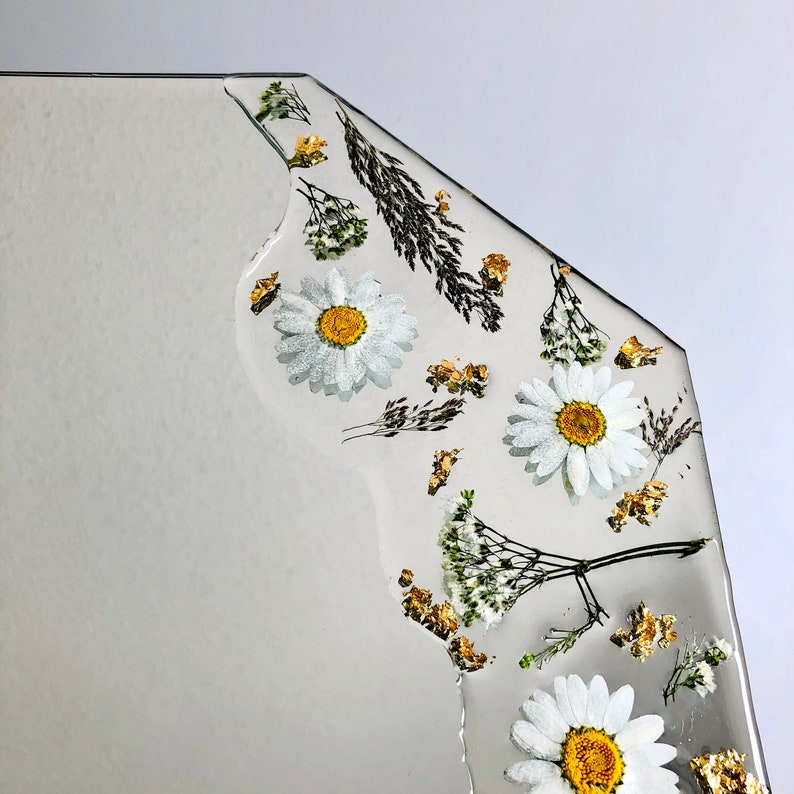Large Daisy Wall Mirror Floral Mirror Art Geometric Wall Etsy Canada