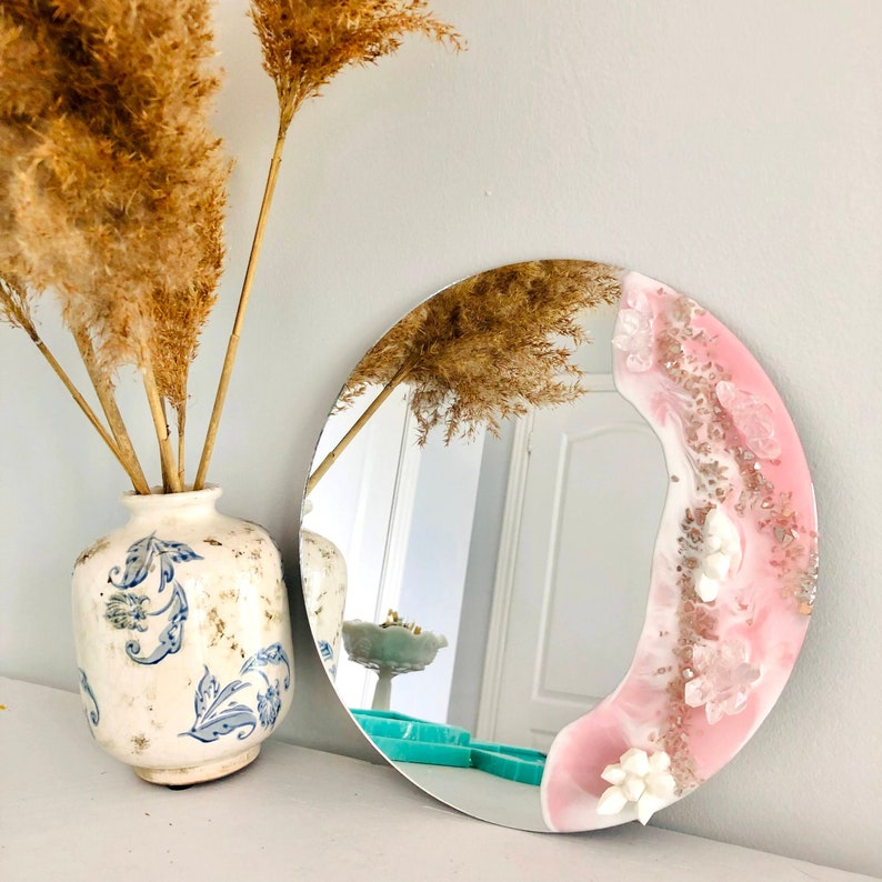 Wall Hanging Mirror with Resin Art