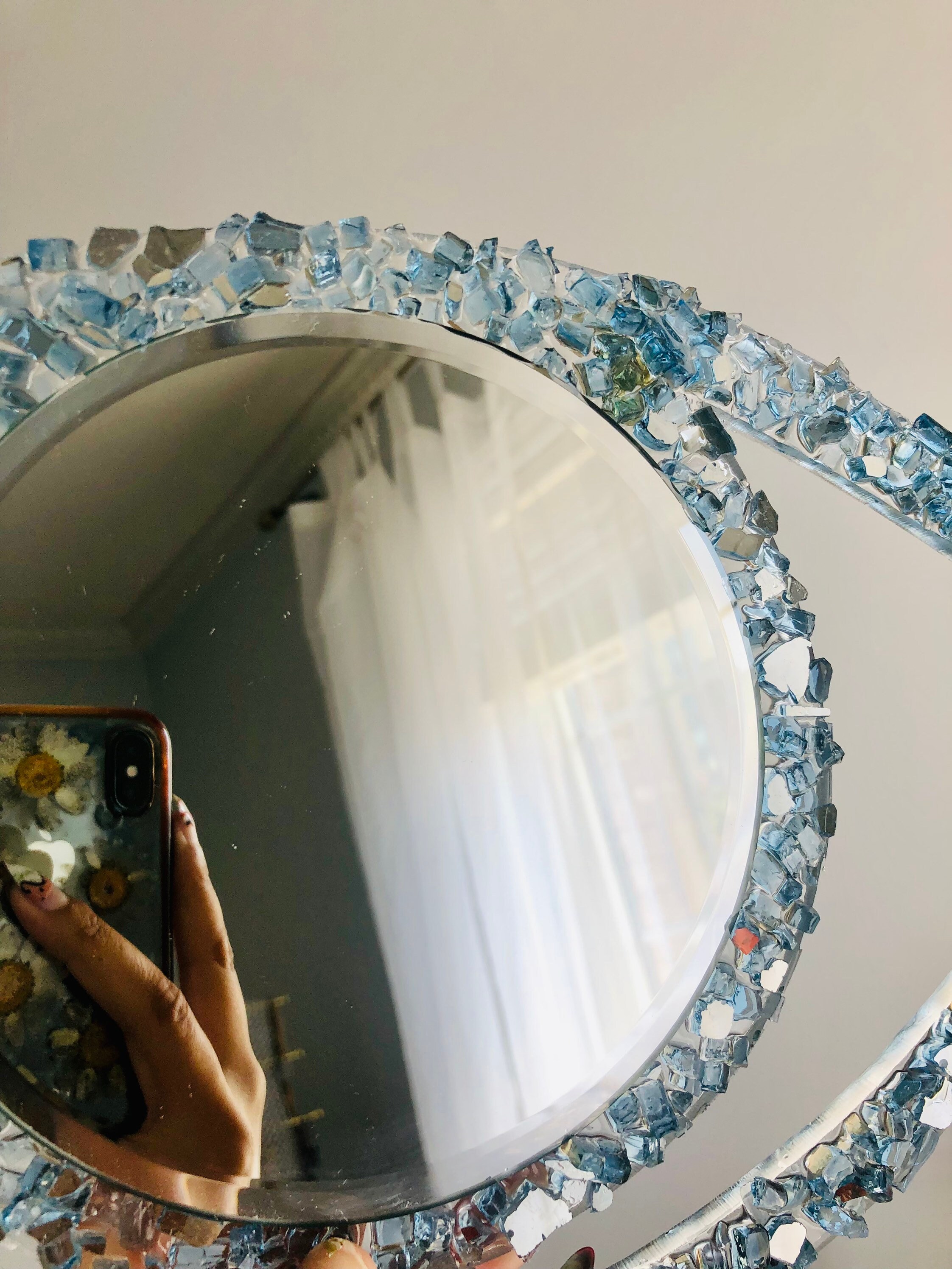 Blue Eye Mirror Vanity Mirror Evil Eye Wall Decor Crystal Etsy