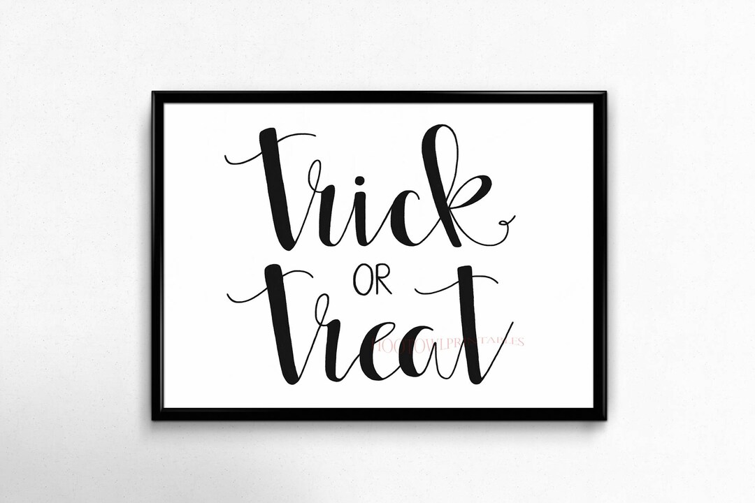 Halloween Printable Sign, Trick or Treat Sign, Halloween Decor ...