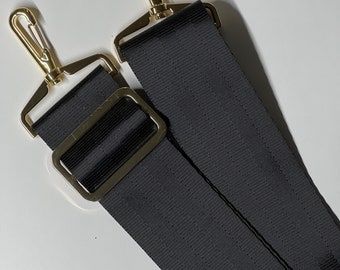 Alça ajustável para bolsa mensageiro, comprimento máximo de 54 polegadas (137 cm), ferragens pretas foscas.