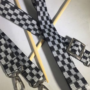Correa para bolso bandolera o tipo hobo, a cuadros, con opciones de color para los herrajes, 2,5 cm de ancho, ajustable.