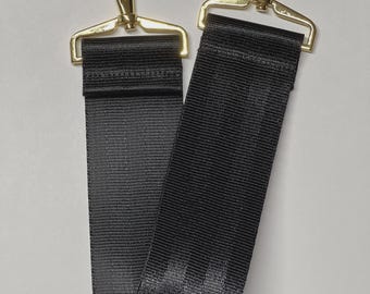 Short Adjustable Seatbelt Shoulder Strap with Swivel Clips, 19" Max, 2" Wide