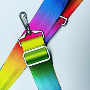 Rainbow Messenger Strap - 1.5” Width x 54” - Various Hardware Options