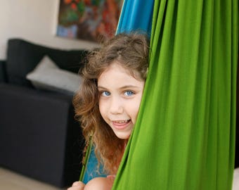 Sensory Hammock for Kids - Cotton Swing Chair for Children's Room, Therapy-Inspired Active Play, Playroom Gift