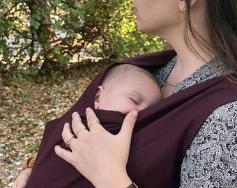 Fular portabebés Plum, portabebés de algodón piel con piel, regalo único para mamá primeriza