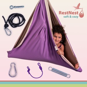 Balançoire Hamac Sensorielle Pour Intérieur - Tissu Coton/Élasthanne 280x150 Cm, Capacité 200 Kg - Pour Enfants Et Adultes