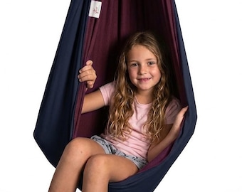 Sensory Hammock Swing for Kids - Indoor Cotton Swing Chair with Spring Suspension for Calm Movement and Regulation, Autism-friendly