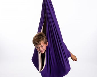 Columpio sensorial colgante para niños de 3 a 8 años - Hamaca colgante de algodón para interior y exterior para jugar, moverse y divertirse