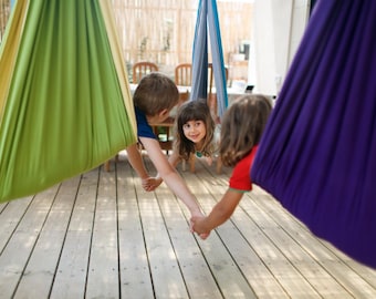 Muebles Montessori - Columpio sensorial para niños, hamaca de algodón para interior y exterior