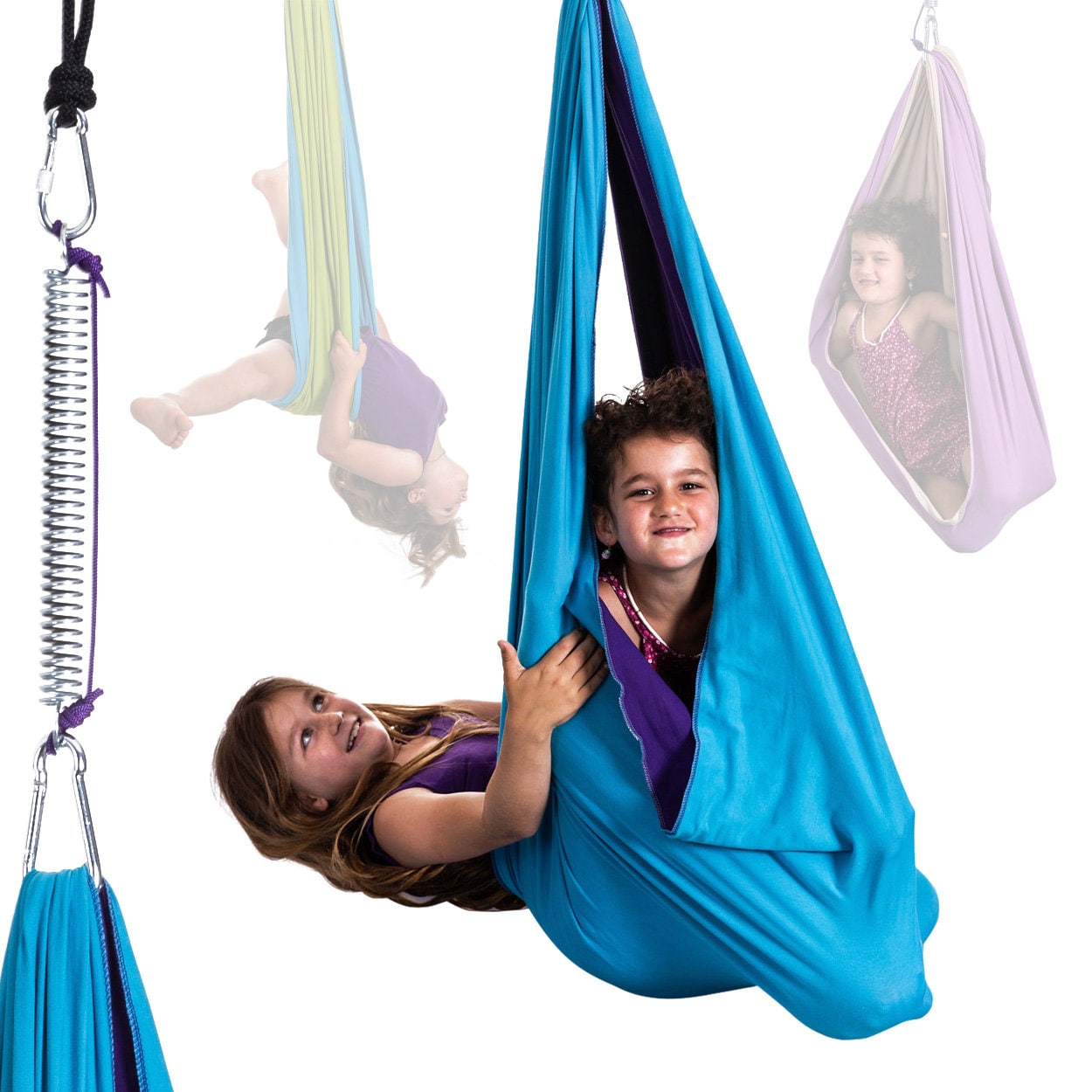 Balançoire sensorielle Thérapie intérieure Balançoire pour adultes Enfants  et adolescents Vert-150 * 280cm