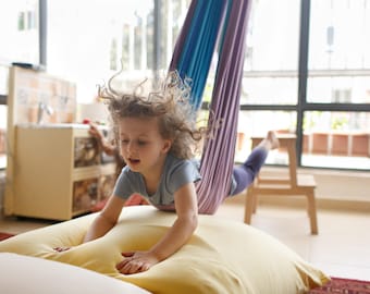 Columpio interior, silla colgante, columpio sensorial, decoración de la habitación para niños, silla hamaca, juguetes para niños, silla columpio, muebles Montessori, columpio de hamaca para niños