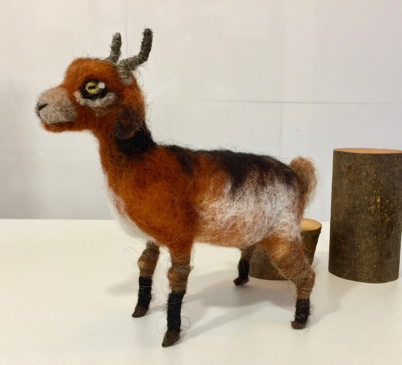 Needle felted goat wool goat goat figurine goat sculpture Etsy