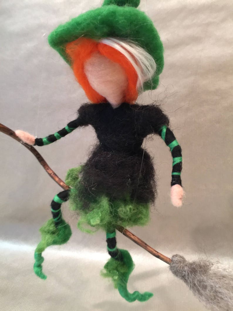Needle felted witch wool witch Waldorf inspired Halloween Etsy