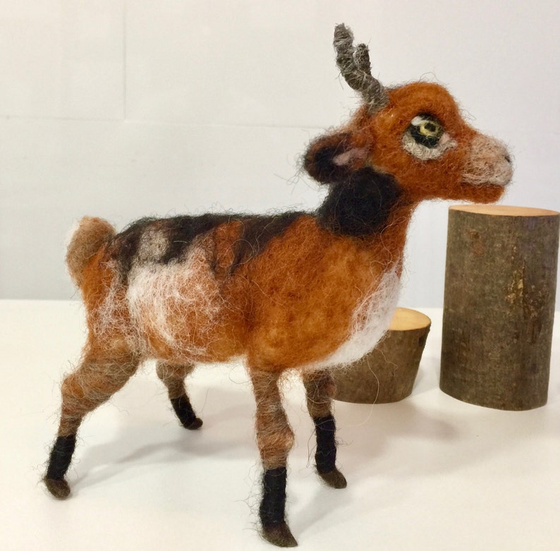 Needle felted goat wool goat goat figurine goat sculpture Etsy
