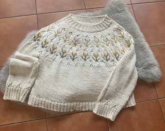 Pull magique printemps/été coton fait main 40