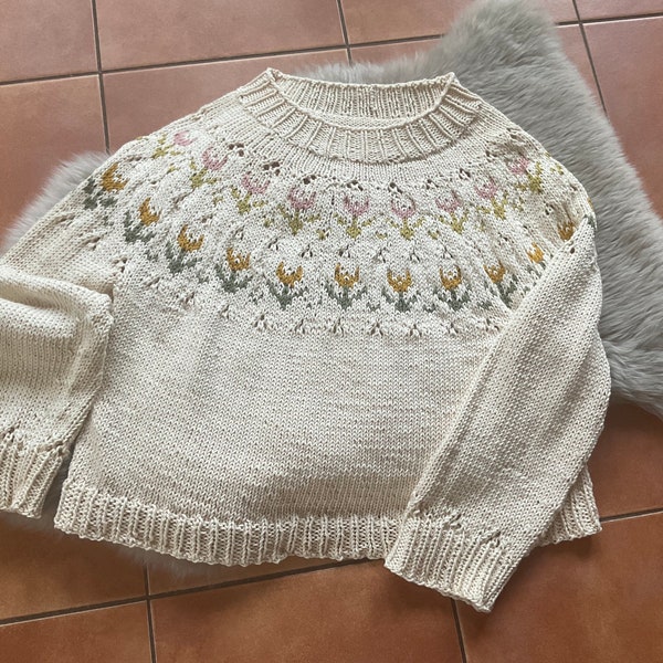 Magical spring/summer sweater cotton handmade 40