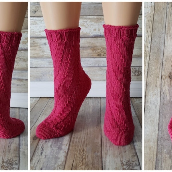 I'm Spiraling No-Heel Socks / knit socks / house slippers / stockings / women / men / teens / Knitting Patterns PDF Instant Download ONLY