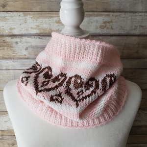 Patrón: bufanda / calentador de cuello Hearts Amour / Fair Isle / mujeres / adolescentes / San Valentín / Corazón / Patrones de tejido Descarga instantánea en PDF SOLAMENTE