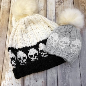 Twisted Skellies Beanie Knitting Pattern: Newborn to Adult (PDF Download)