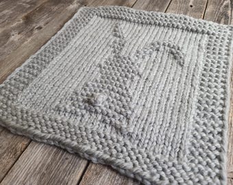 Bunny Square Knitting Pattern: Baby Blanket, Dishcloth, Afghan (PDF Download)