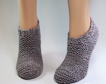 Squishy Slipper Socks Knitting Pattern: Garter Stitch Ankle Socks (PDF Download)