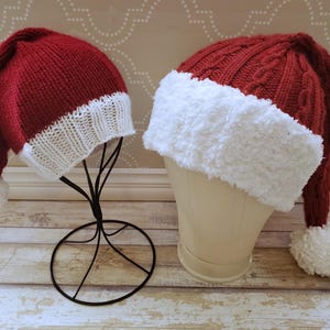 Patrón de gorro de Papá Noel tejido: gorro con ala (descarga en PDF)