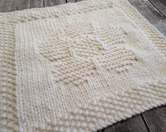 Flower Square Knitting Pattern: Dishcloth, Afghan, Pillow (PDF Download)