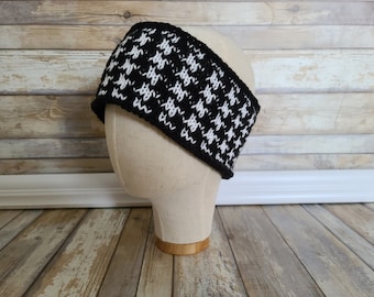 Pattern: Houndstooth Headband / Ear Warmer / Knit / teen / woman / Knitting Patterns PDF Download ONLY