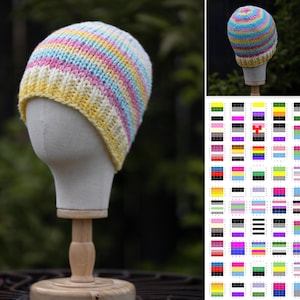 Flaunt Your Colors Beanie Knitting Pattern (PDF Download)