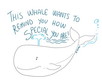 Supportive Whale - A5 print