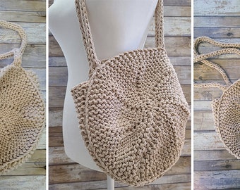 LOOM Circle Beach Bag / tote / purse / loom knit pattern / Loom Knitting Patterns PDF Instant Download ONLY