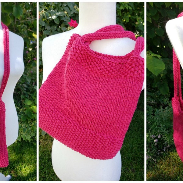 LOOM Simply Tote Bag / market bag / teens / woman / adult / knit / Loom Knitting Pattern PDF Instant Download ONLY