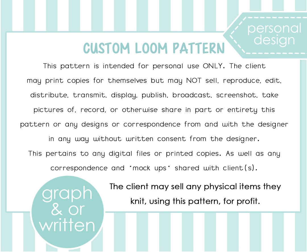 Custom Loom Lettering Custom LOOM Knitting Patterns Design (digital PDF Download) - Etsy