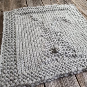 LOOM Knitting Patterns Bunny Square: Easter Dishcloth, Washcloth, Baby Afghan Block (PDF Download)