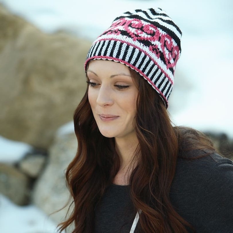 LOOM Knitting Pattern Hearts Amour Toque / Beanie / Fair Isle Etsy