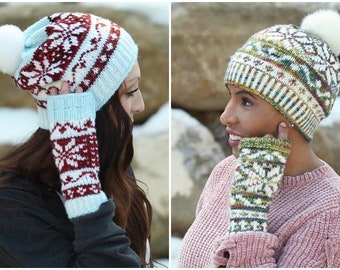 Bonnet d'hiver LOOM Faire / Fair Isle / bonnet en tricot / tuque / adolescents / femme / modèle de tricot Loom PDF à téléchargement immédiat UNIQUEMENT